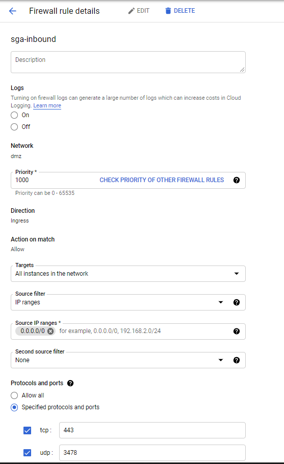Google Firewall Rules