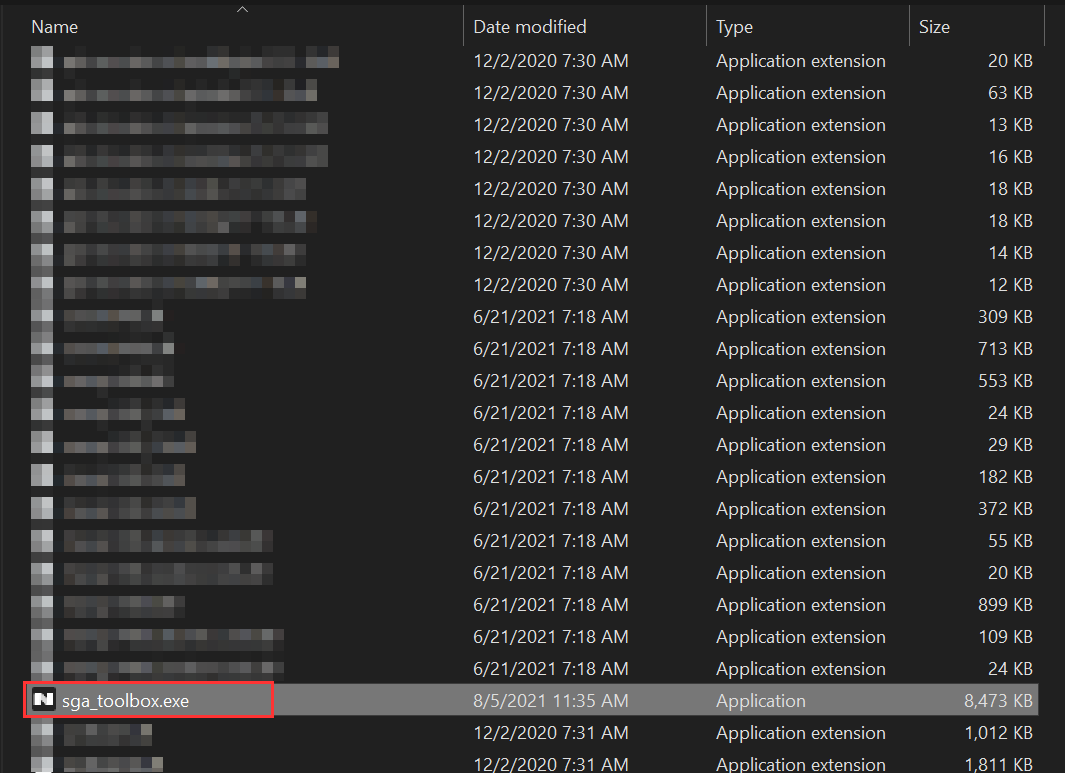 SGA Toolbox Executable