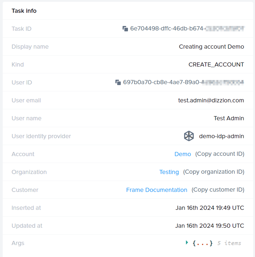 Tasks Info - Column 1