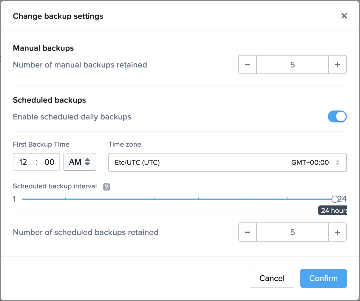 Pending backup request