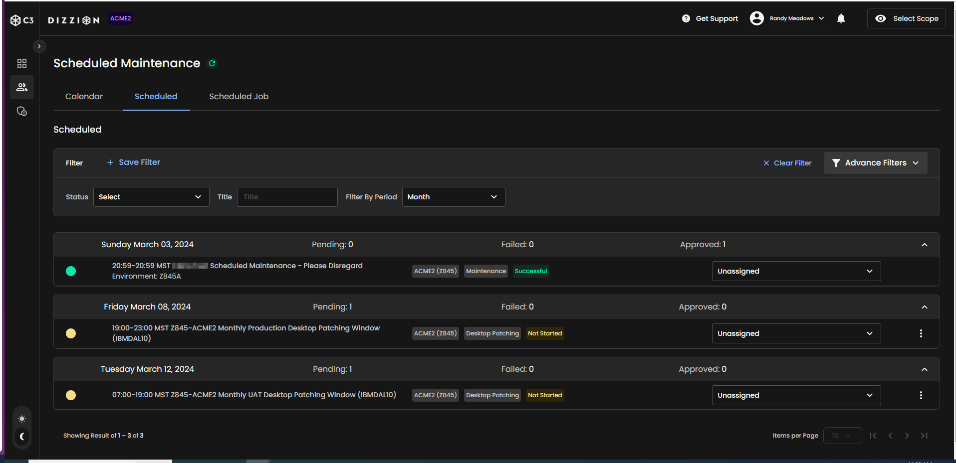 Scheduled Maintenance - View All
